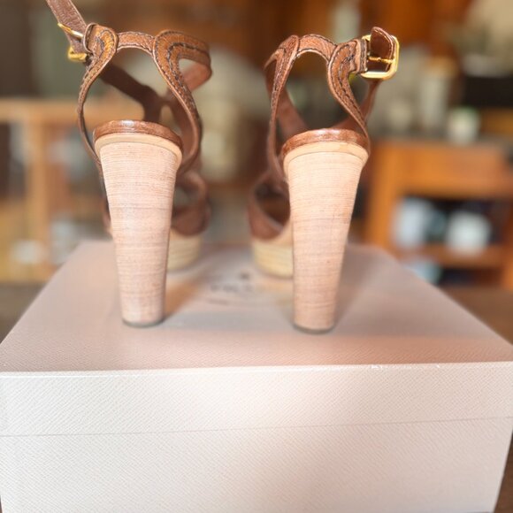 Prada Brown Platform Sandals - Picture 5 of 10